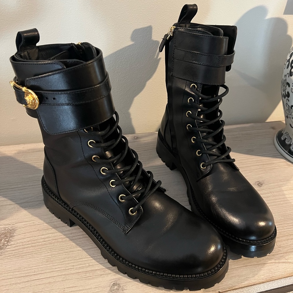 EUC Versace Lace up Military Boots